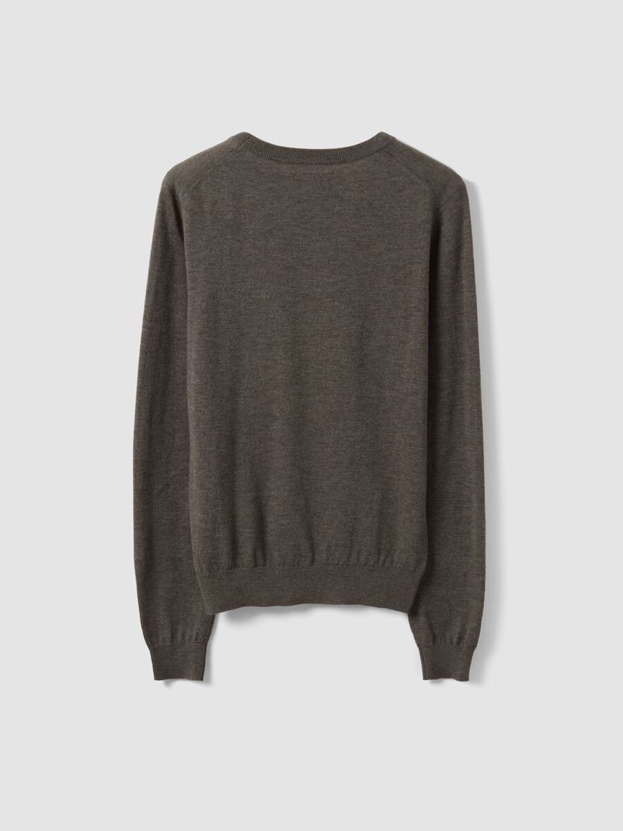 Grey crew-neck wool-blend jumper, regular fit_6