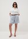 Sky-blue striped pure cotton shorts_0