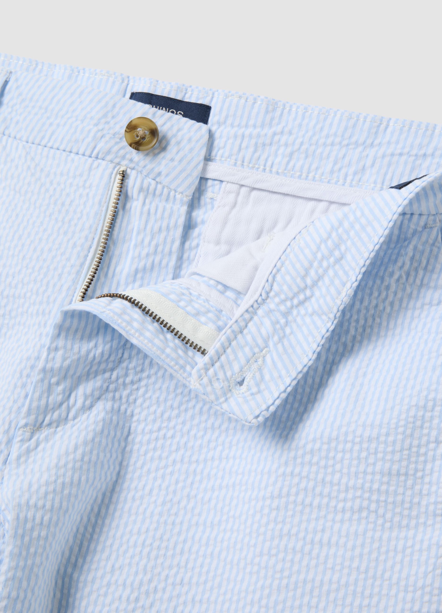 Light blue stretch cotton chino shorts
