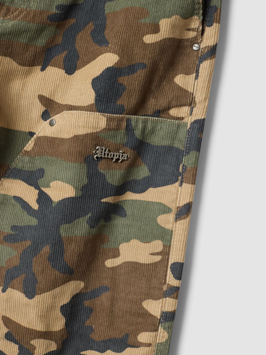 Corduroy Carpenter Pants Washed Camo_2