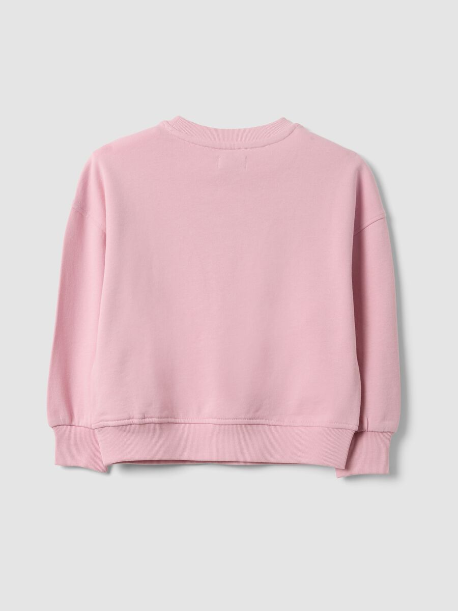 Rosa Sweatshirt aus reiner Baumwolle mit Herz-Print, Regular Fit, f&uuml;r M&auml;dchen_1