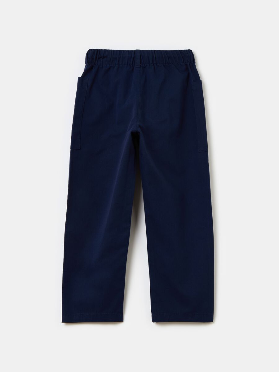 Linen and cotton trousers with drawstring_1