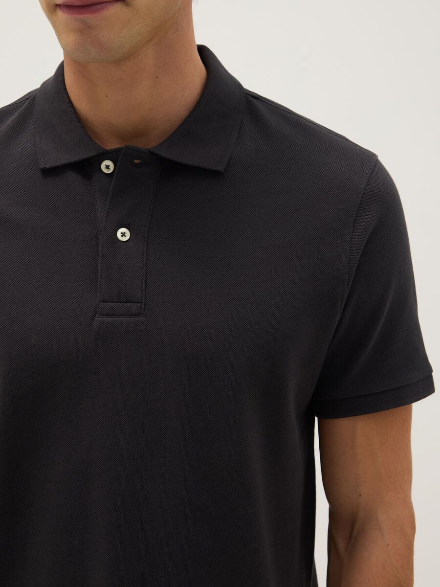 Black pure cotton polo regular fit_3