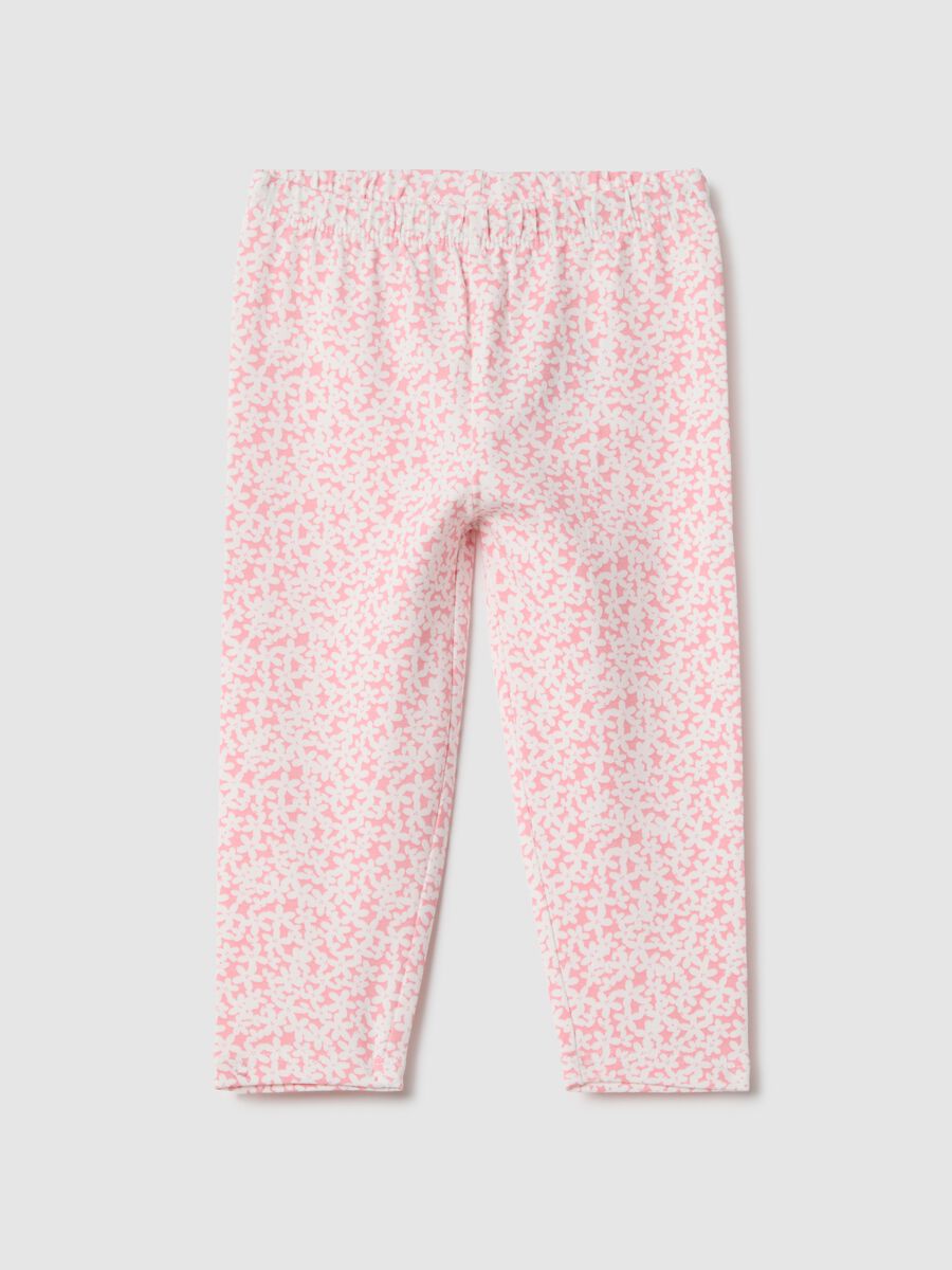 Multicoloured stretchy cotton leggings for girls slim fit_0