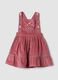 Rosa Kleid aus reiner Baumwolle mit geripptem, eckigem Ausschnitt, Regular Fit_0
