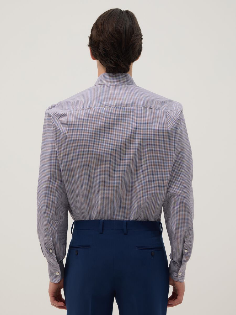 Grey pure cotton micro-check regular fit shirt_1