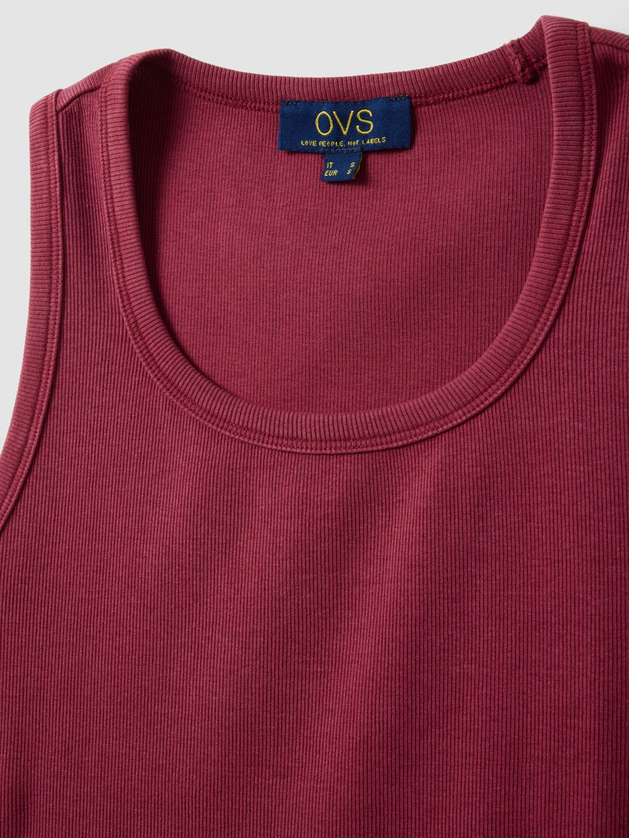 Rotes Tanktop aus Stretch-Baumwolle, Regular Fit_5