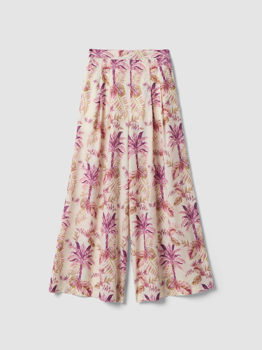 Pink pure cotton palazzo trousers_4