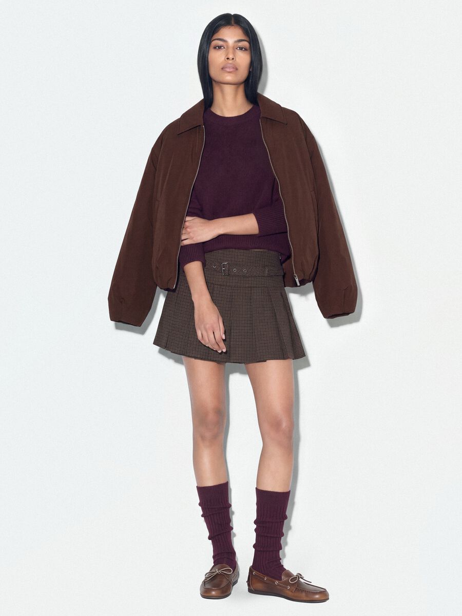 Violetter Pullover aus elastischer Wolle mit Rundhals, Oversize-Fit_1