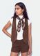 Brown stretch studded waistcoat, regular fit_0