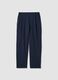 Blue stretch viscose trousers, regular fit_0
