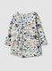 White stretch-cotton blouse with floral print_0