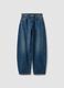 Jeans blu scuro denim in puro cotone barrel fit_0