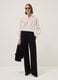 Black wide-leg trousers with elasticated waist_0