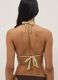 Brown triangle bikini top in stretch fabric_2