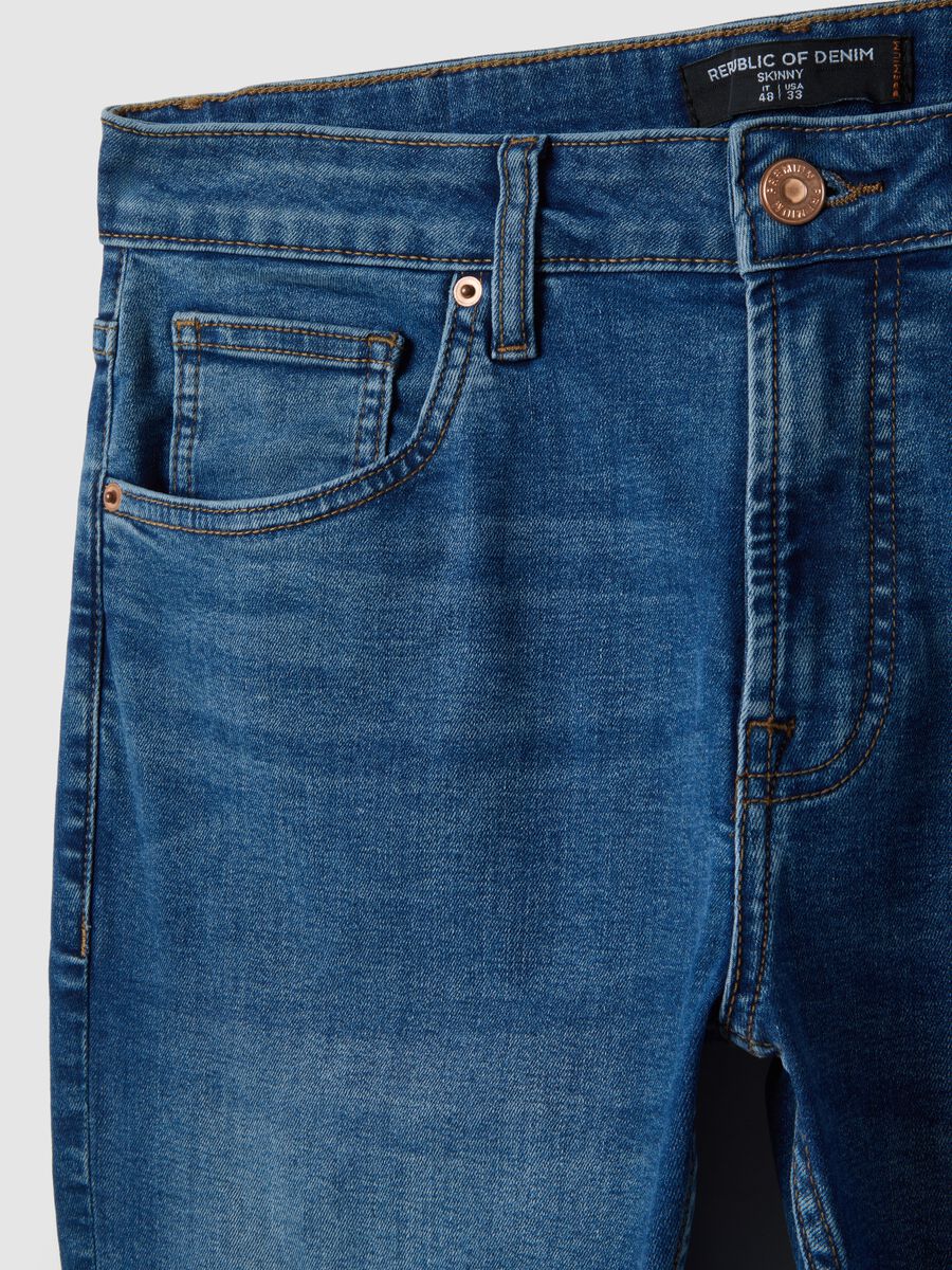 Blue Skinny Fit Stretch Cotton Jeans_5