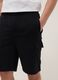 Bermuda neri in misto cotone con tasche cargo relaxed fit_3