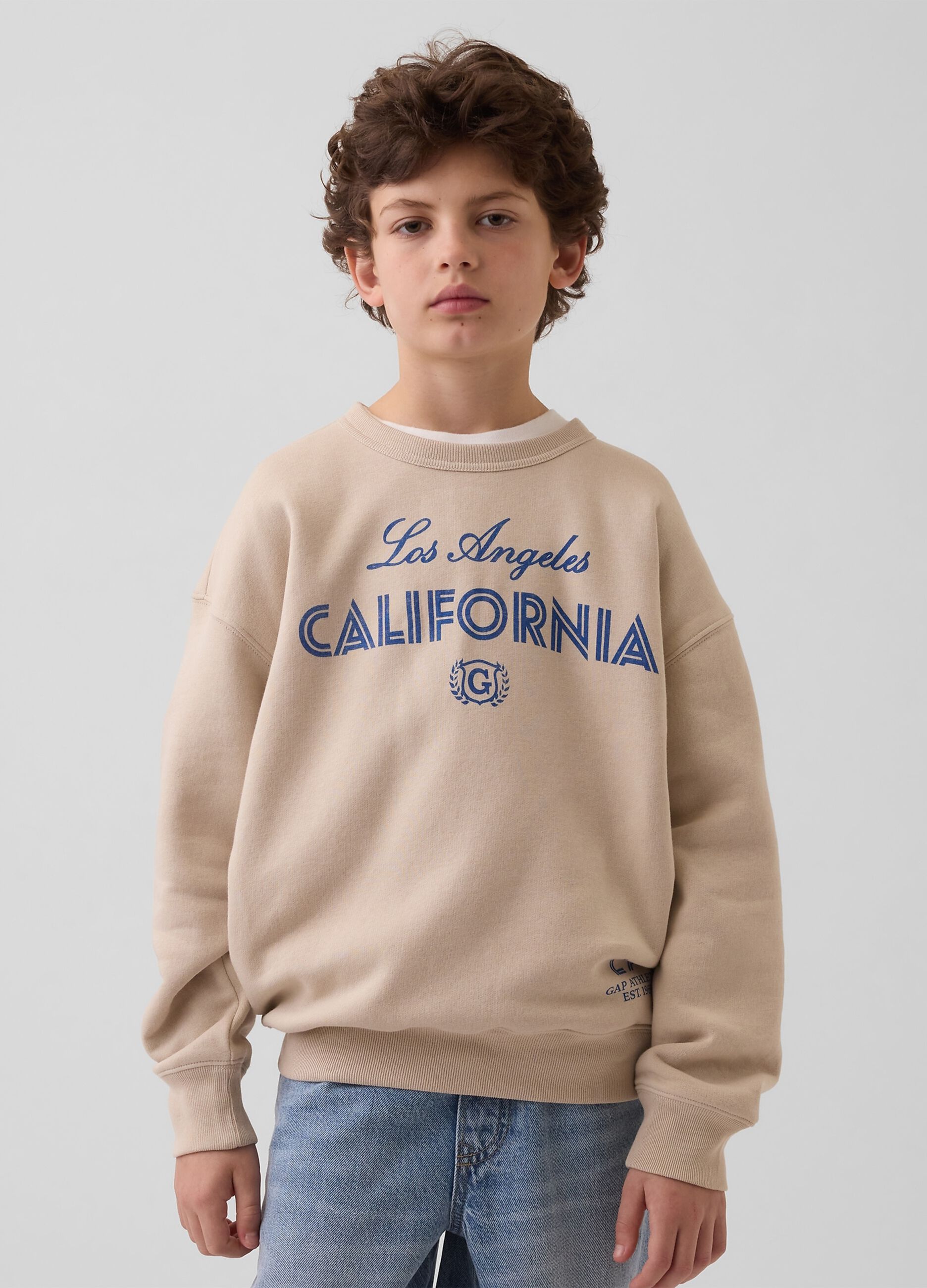 Cotton-blend crew-neck sweatshirt