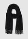 Black wool and cashmere scarf with fringes_0