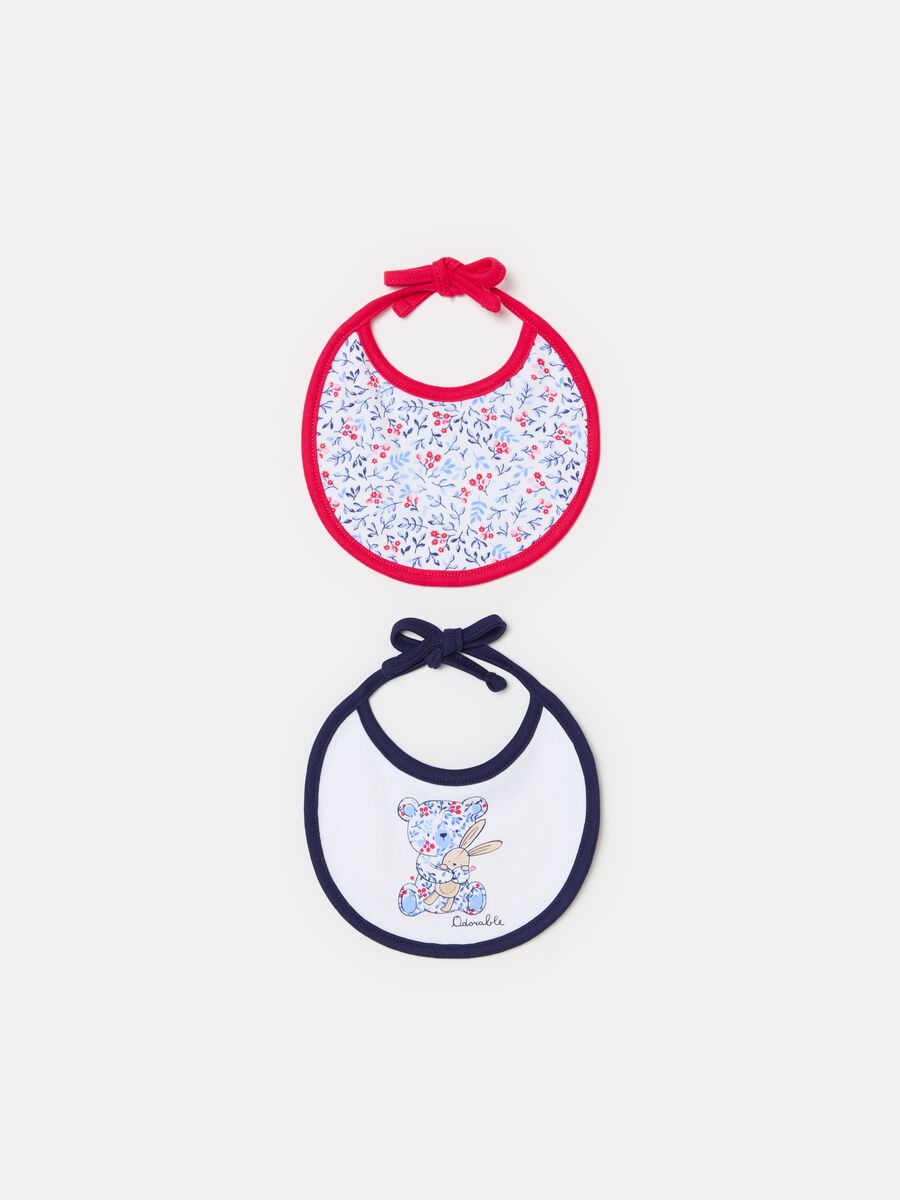Two-pack bibs in organic cotton with print_0