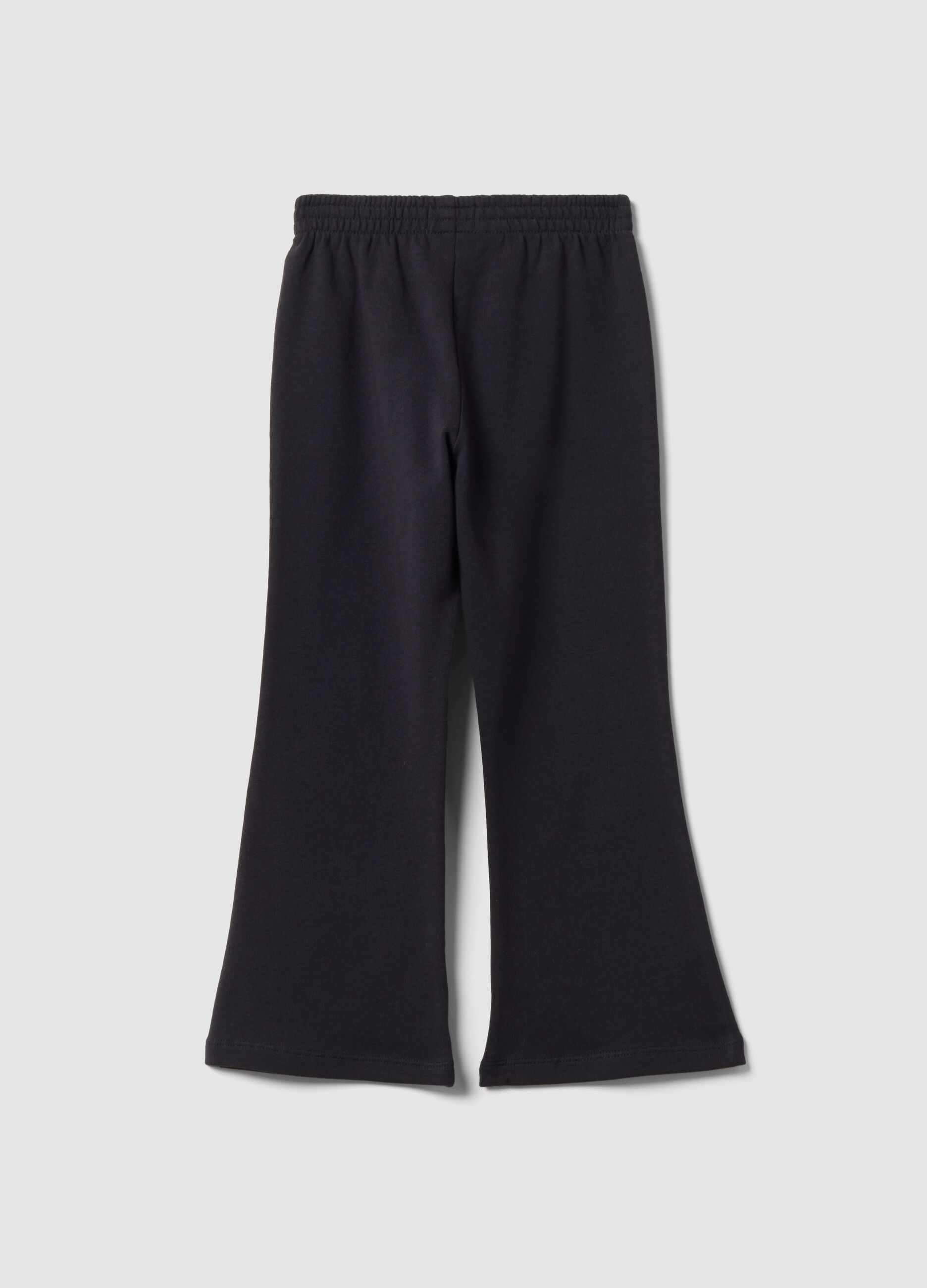 Black pure cotton flare-fit joggers for girls