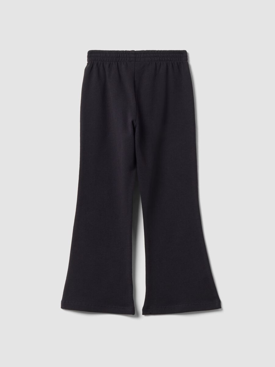 Black pure cotton flare-fit joggers for girls_1