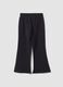 Black pure cotton flare-fit joggers for girls_1