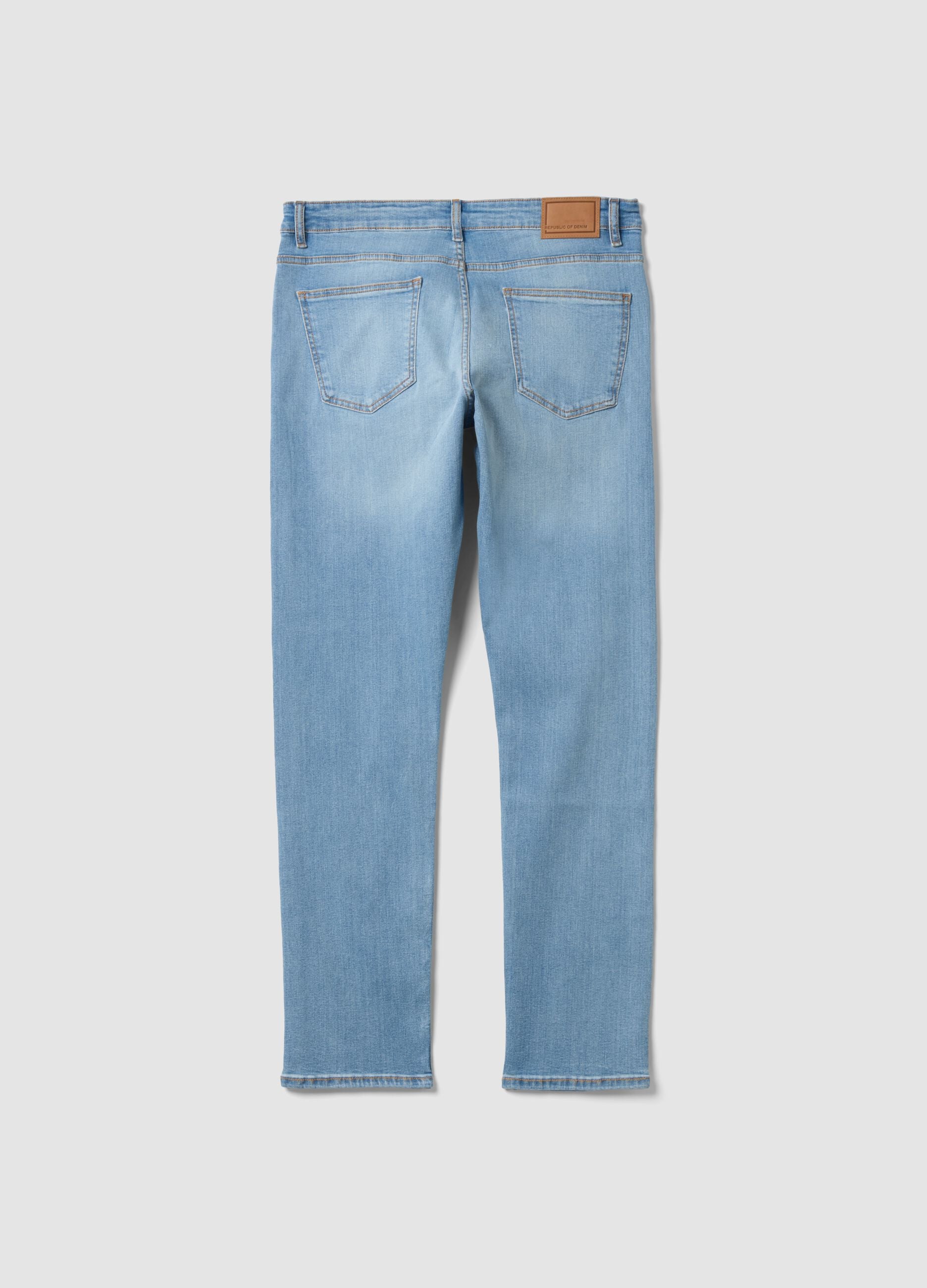 Light blue skinny stretch cotton jeans