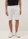 White denim Bermuda shorts in stretch cotton, regular fit_1