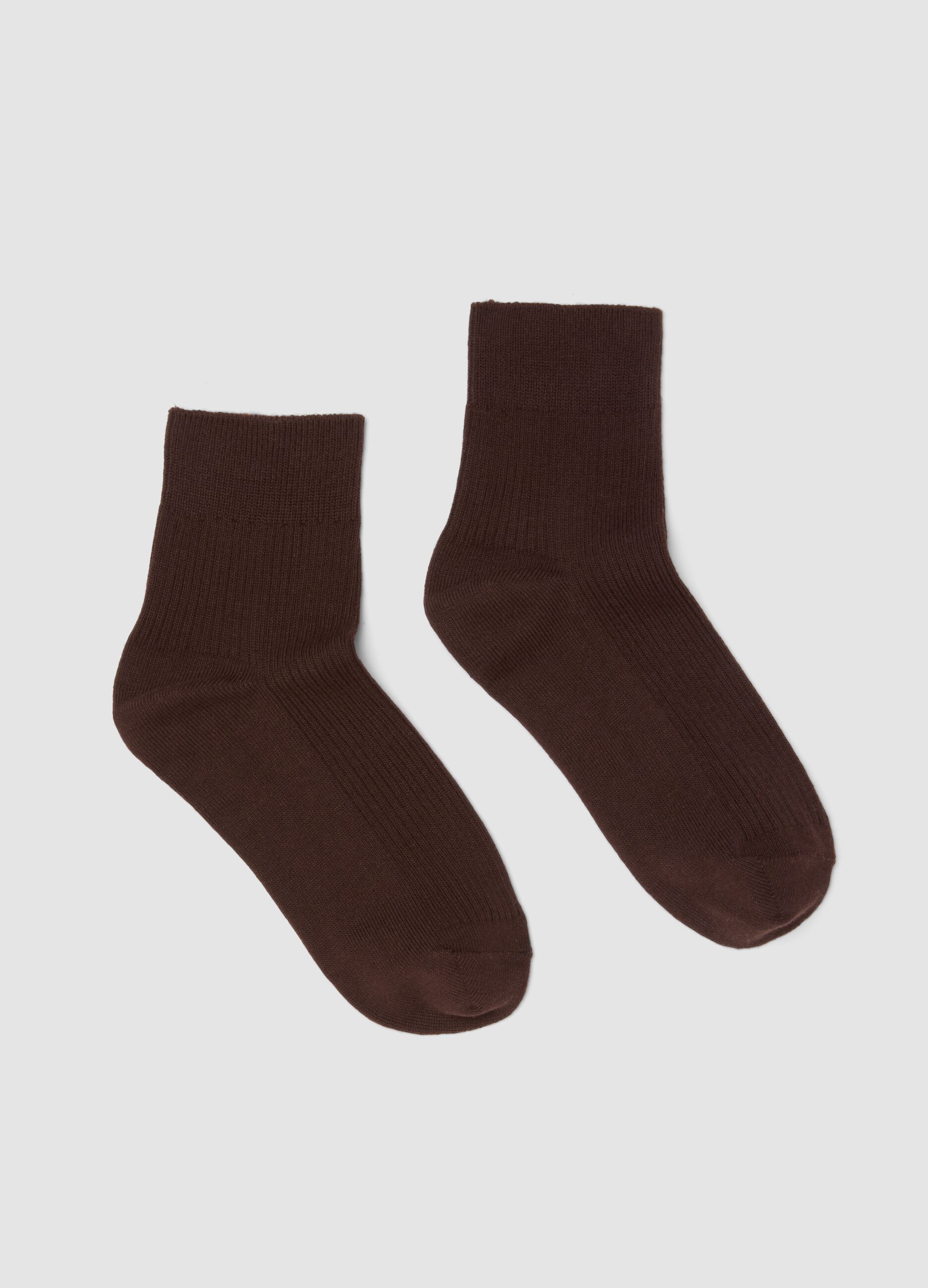 Braune Kn&ouml;chelsocken aus Stretch-Baumwolle