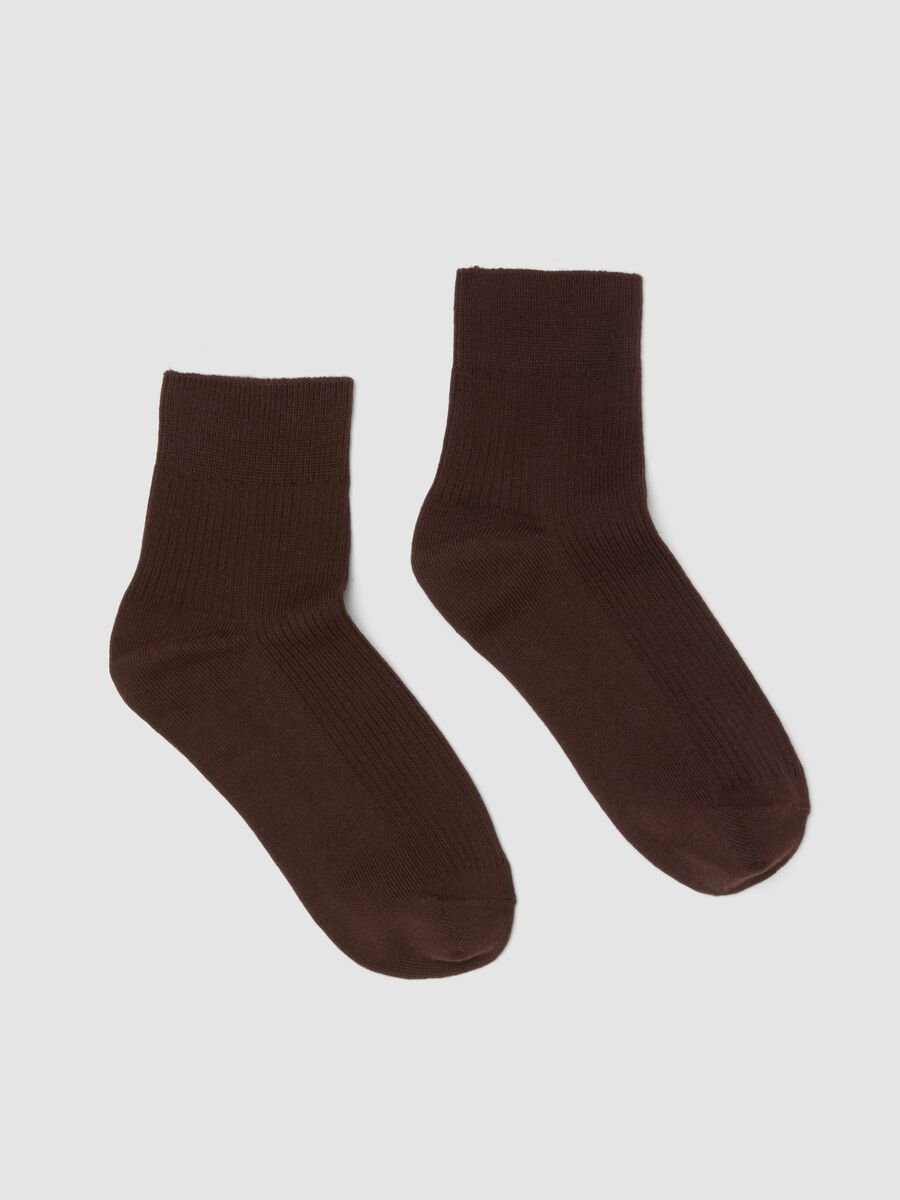 Braune Kn&ouml;chelsocken aus Stretch-Baumwolle_0