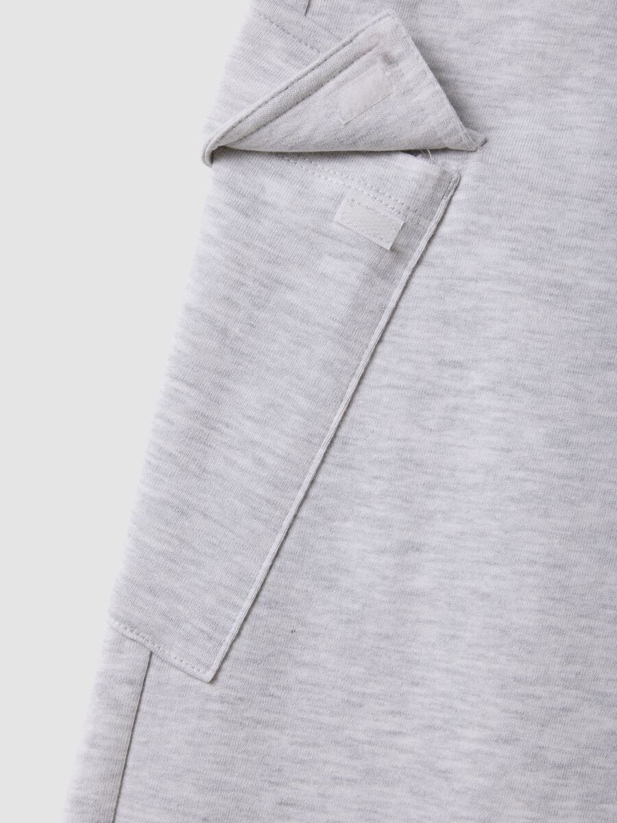Pantaloni cargo grigi culotte in puro cotone per ragazza_4