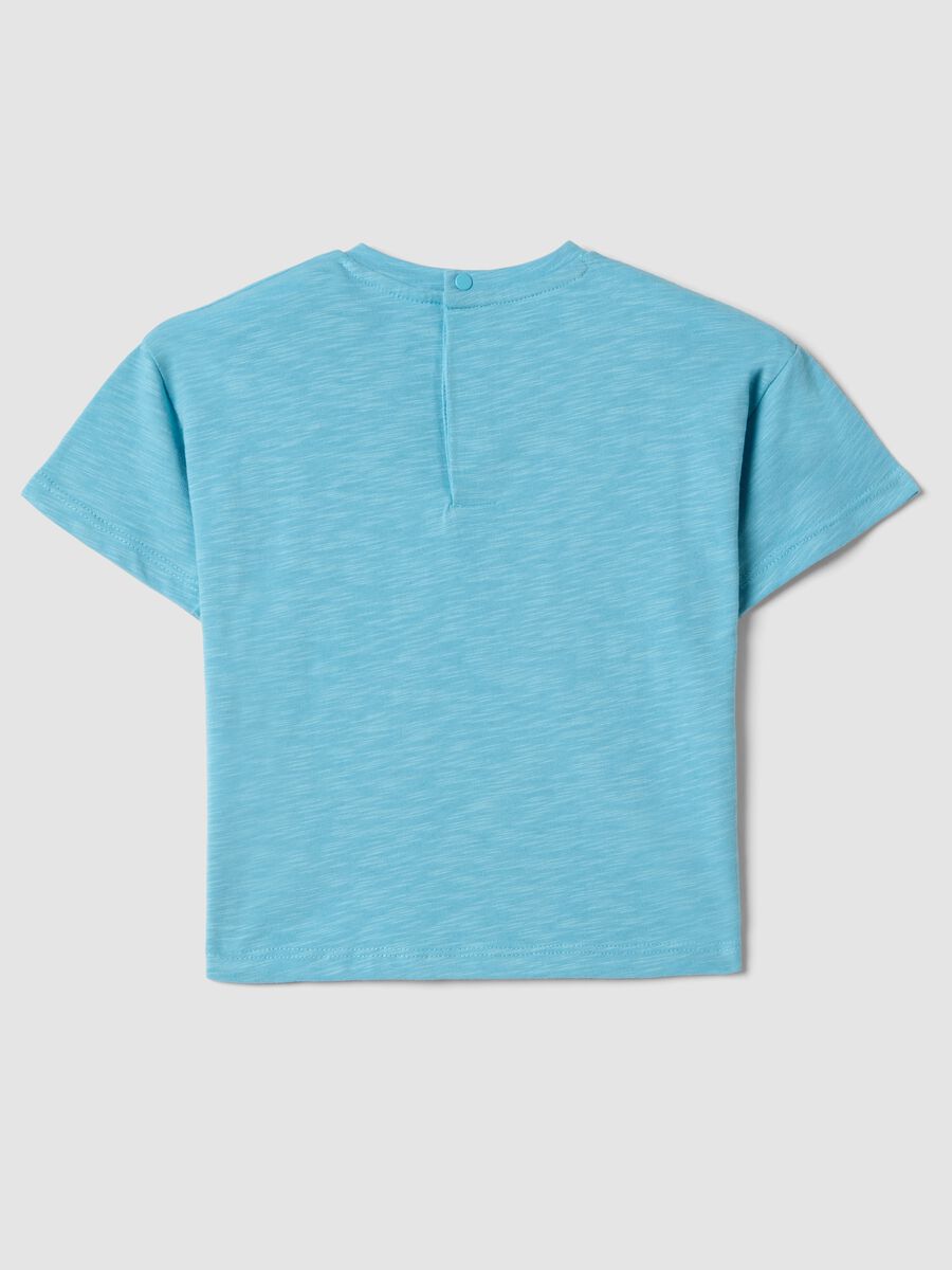 Light blue pure cotton children's t-shirt regular fit with pocket_1