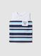 Blue and white striped pure cotton boys&rsquo; vest, regular fit_0