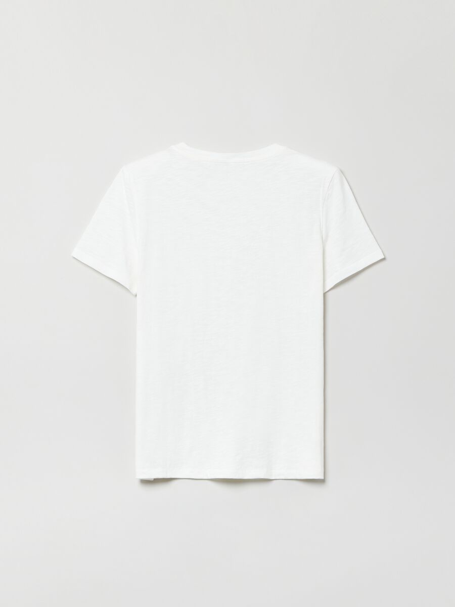 T-shirt in cotone slub con stampa logo_1