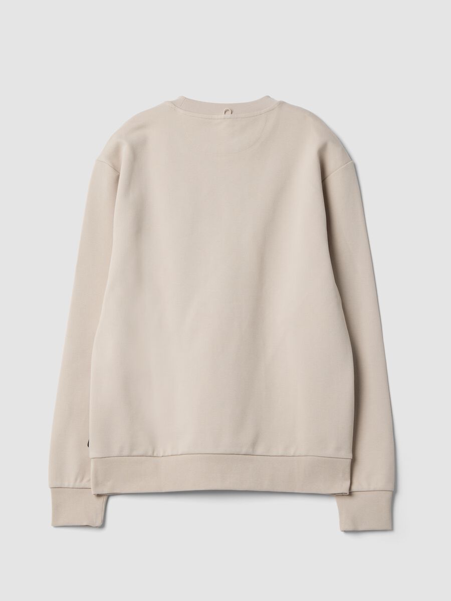 Beige stretch-cotton relaxed-fit crew-neck sweatshirt_2