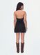 Schwarzes Stretchkleid mit Stehkragen und Volantabschluss_2