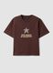 Brown short-sleeved pure cotton T-shirt_4