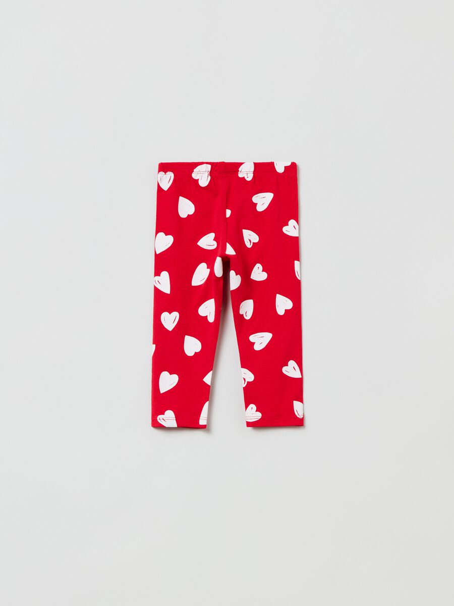 Jersey joggers with hearts print_1