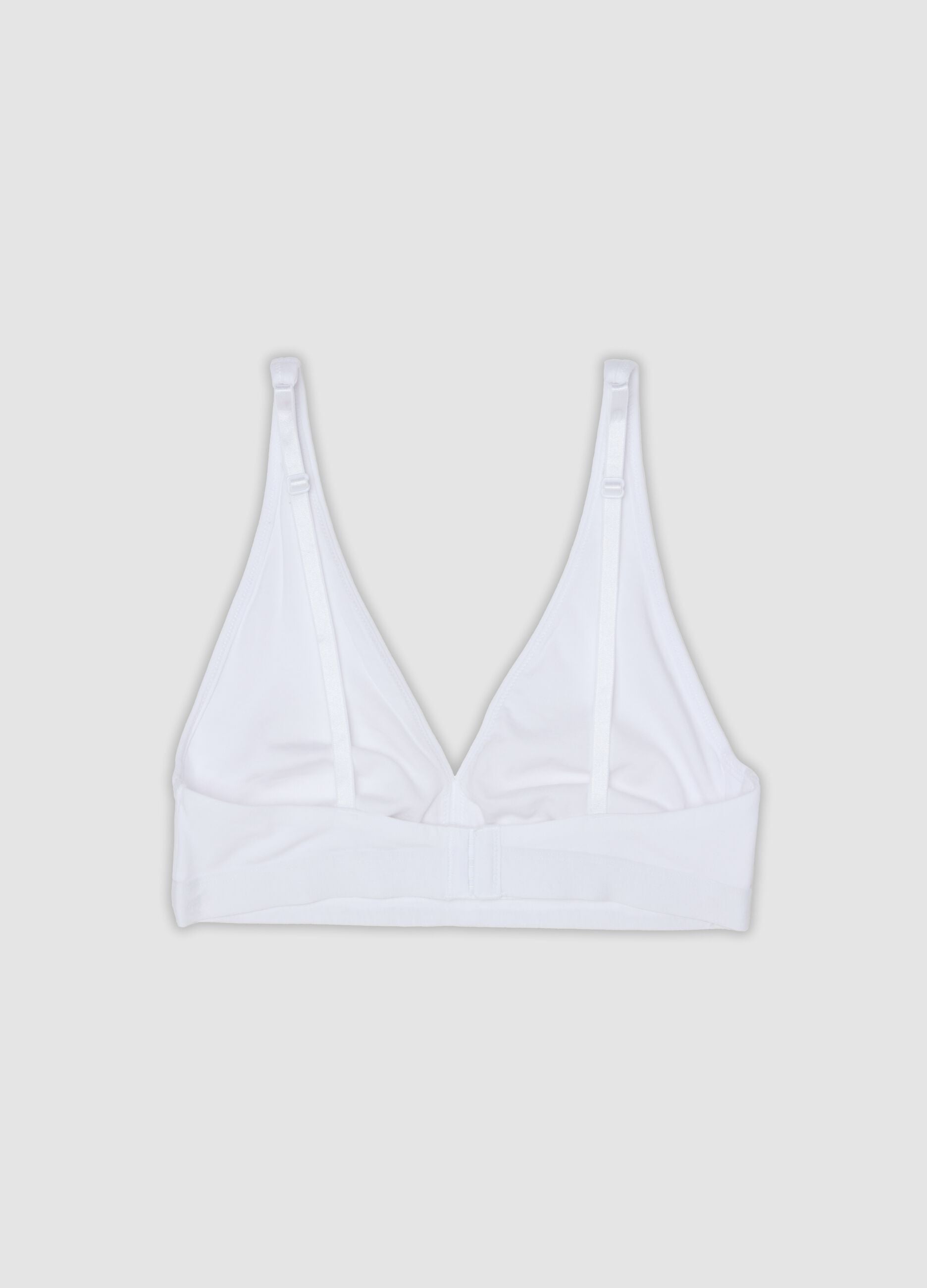 White stretch organic cotton triangle bra