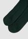Green long ribbed socks in pure cotton_1