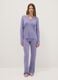 Purple pyjama trousers regular fit with lace details_0