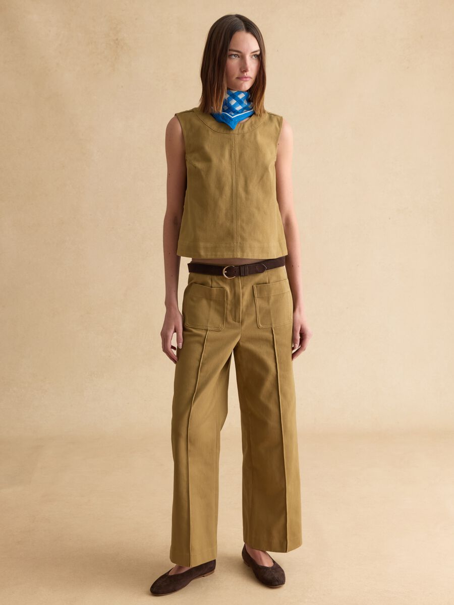 Brown Trousers in Pure Cotton_1
