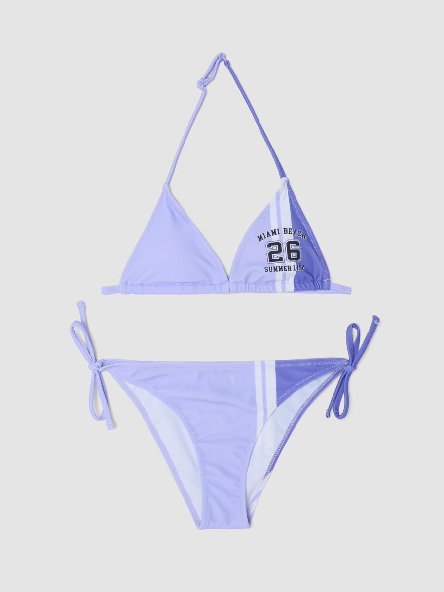 Purple stretch triangle bikini_0