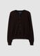 Brown wool-blend crew-neck cardigan_4