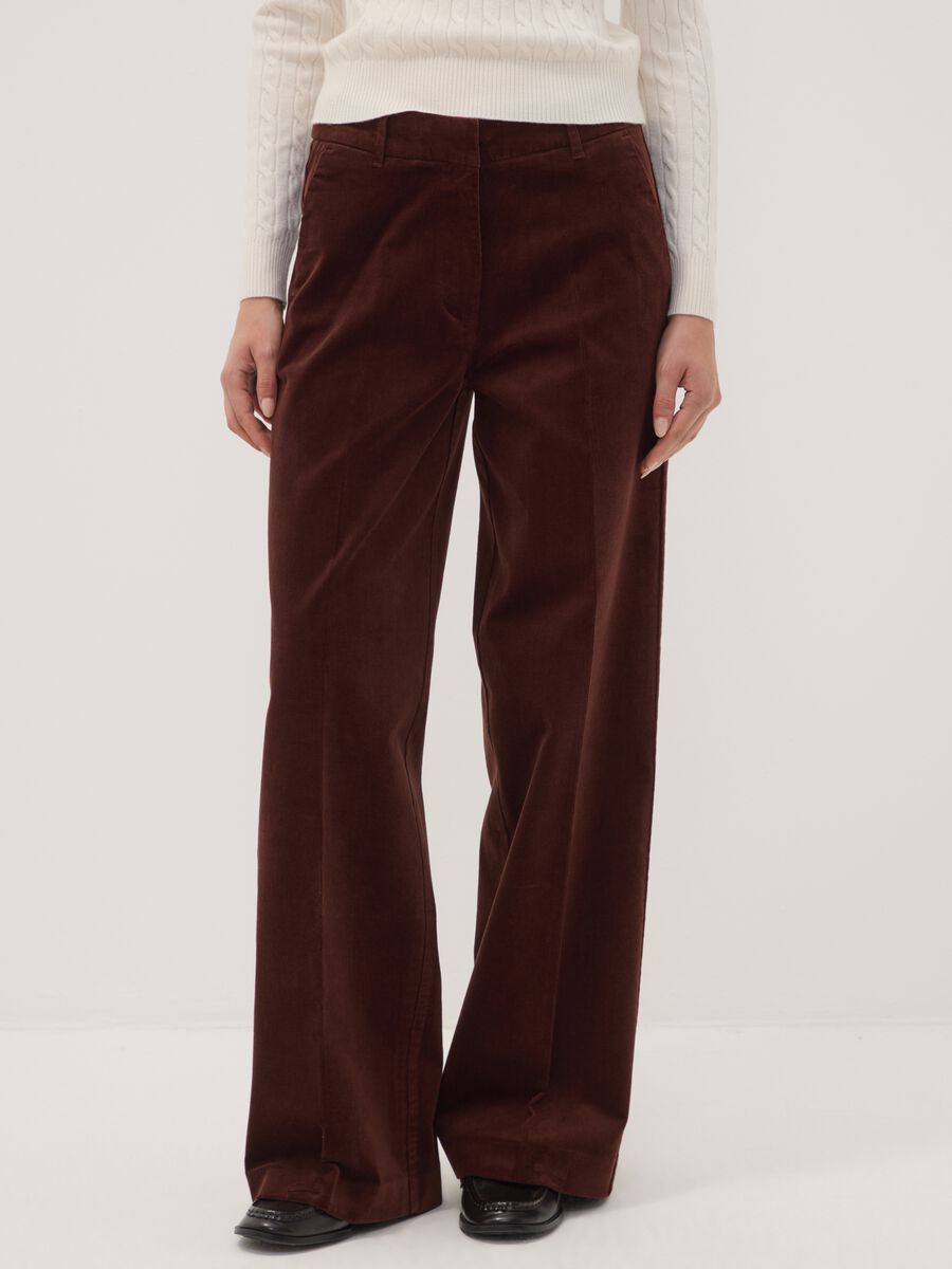 Braune The Iconic Pants Straight-Fit-Hose aus elastischer Baumwolle in Cordoptik_1
