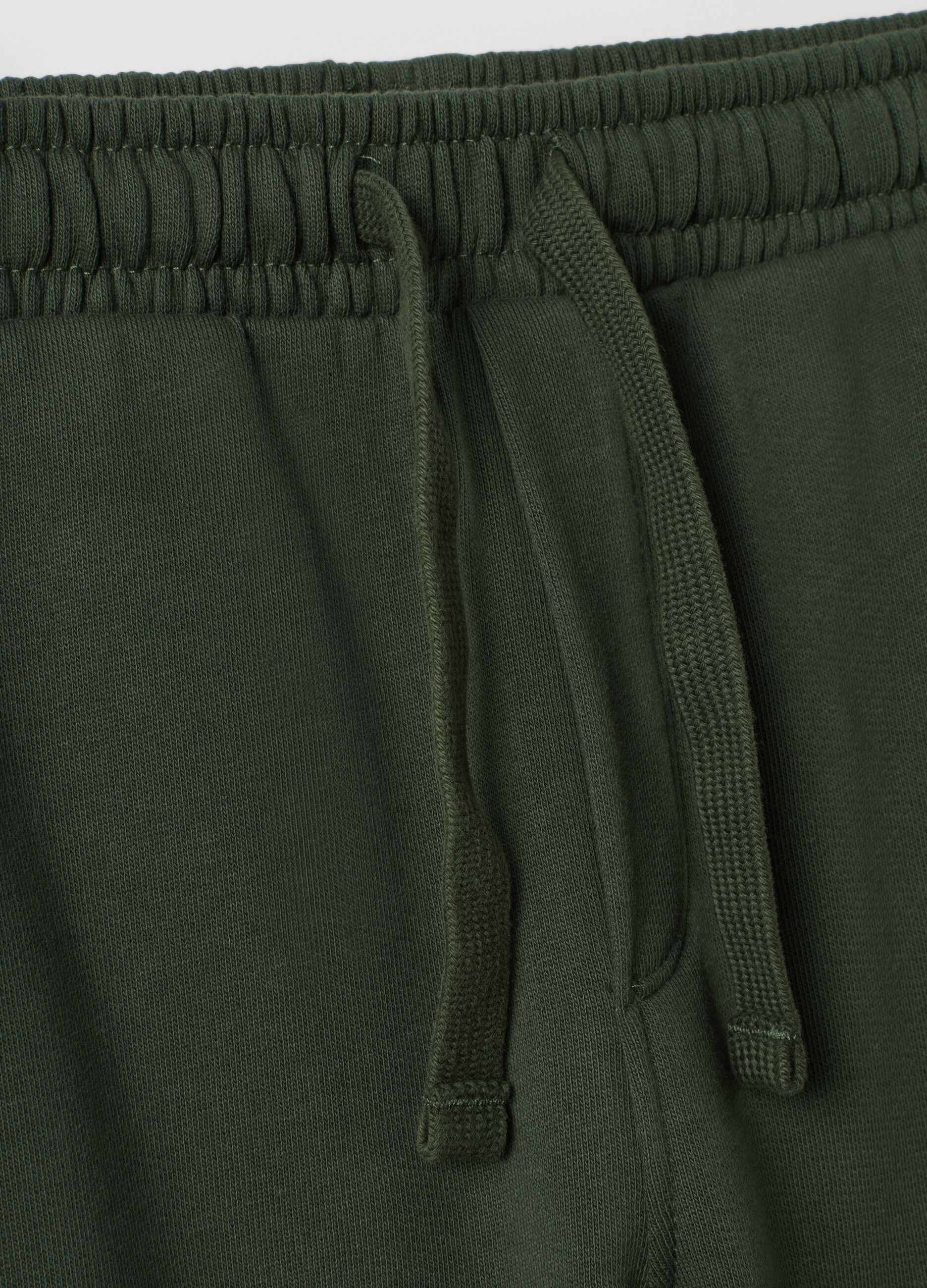 Green pure cotton fleece over-fit jogger trousers