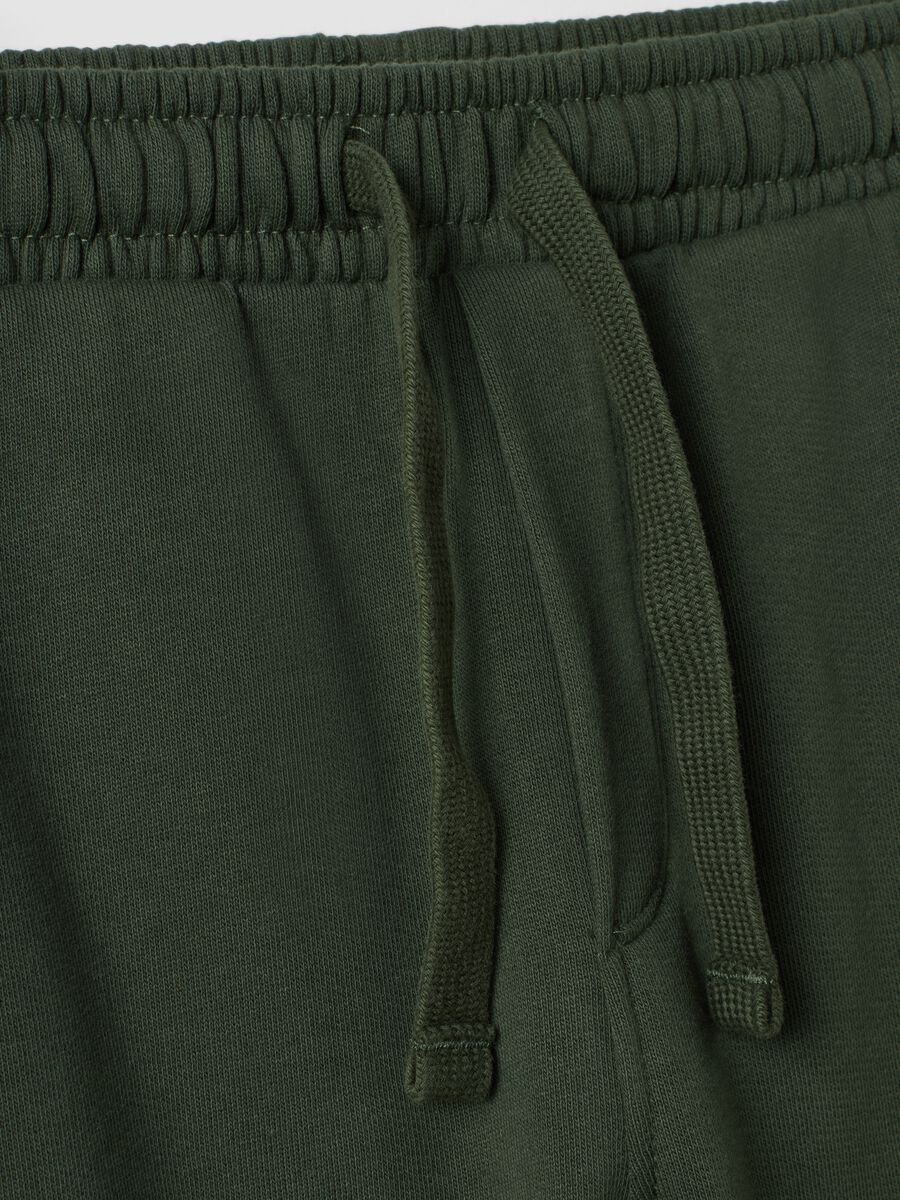 Green pure cotton fleece over-fit jogger trousers_3