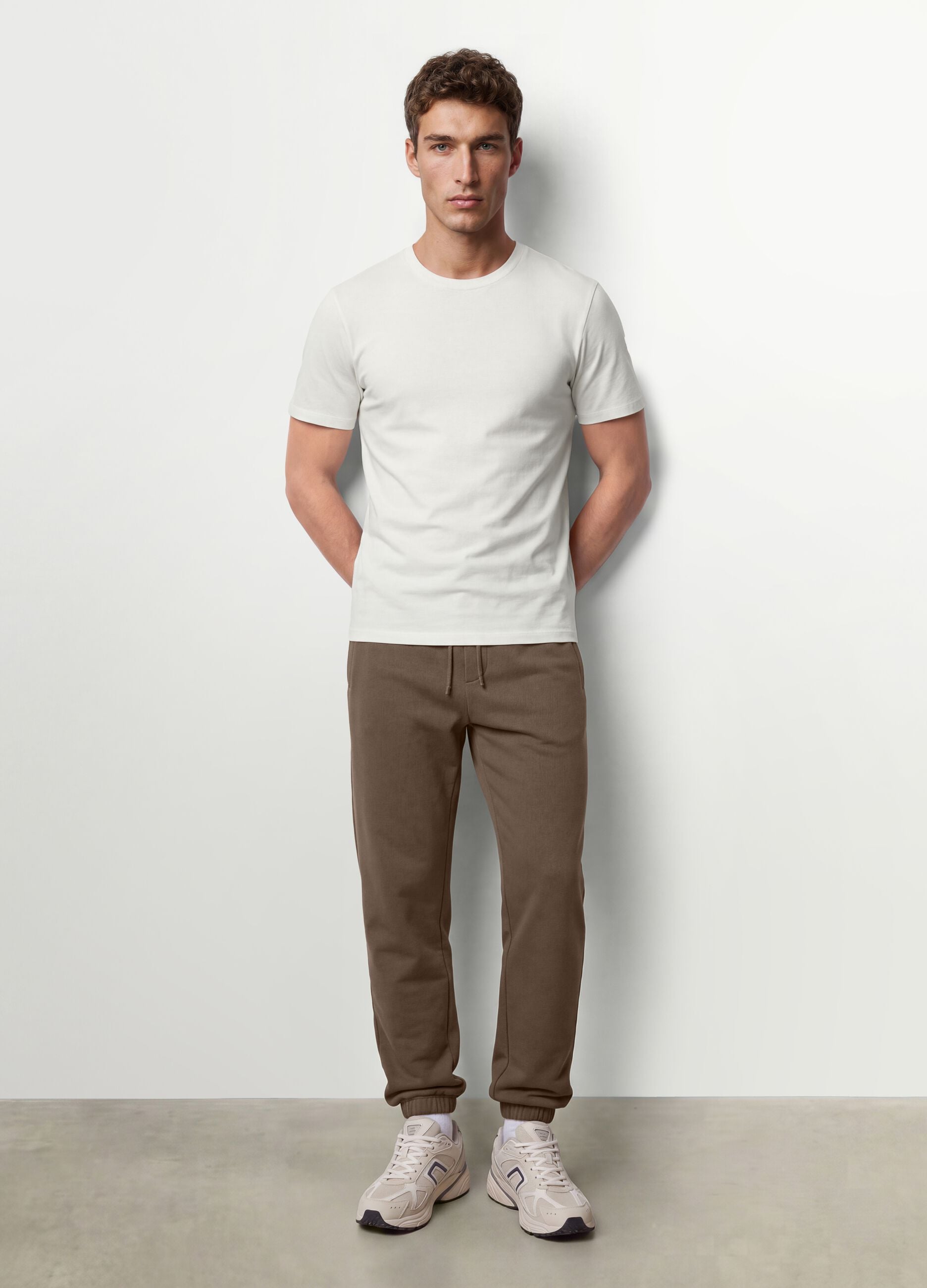 White organic cotton slim-fit short-sleeve T-shirt