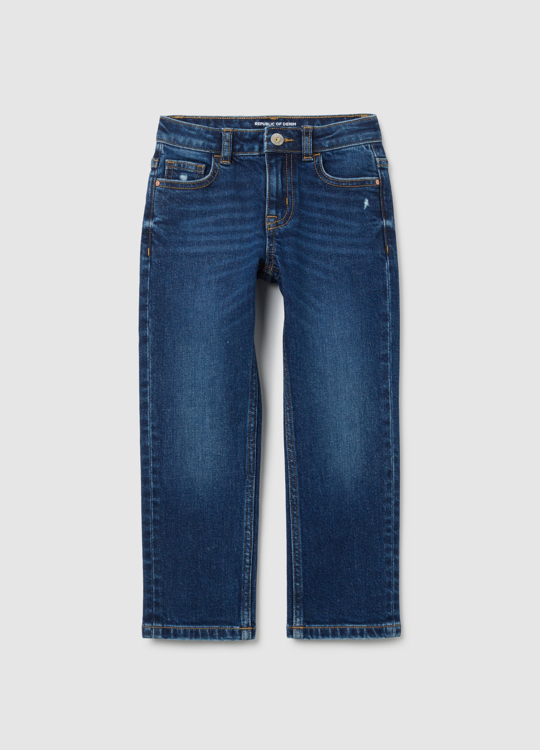 Boys' jeans in stretchy blue denim
